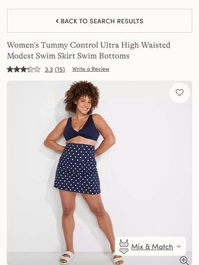 Lands End High Waisted Slimming swim skirt 16W
